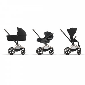 Poussette trio priam 4 sepia black châssis rose gold + cloud t i-size + nacelle luxe Cybex