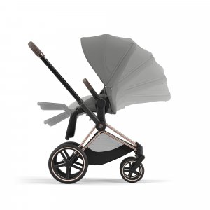 Poussette trio priam 4 mirage grey châssis rose gold + cloud t i-size + nacelle luxe Cybex