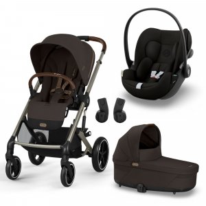 Poussette trio balios s lux 3 chocolate brown + siège auto cloud g i-size + nacelle Cybex