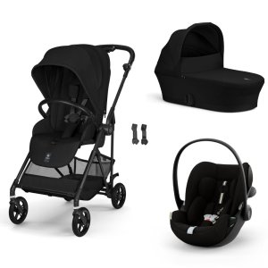 Poussette trio melio carbon 6 magic black avec siège auto cloud g3 i-size tissu plus et nacelle Cybex