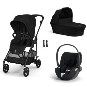Poussette trio melio carbon 6 magic black avec siège auto cloud t i-size tissu plus et nacelle Cybex