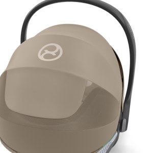 Poussette trio melio carbon 6 almond beige avec siège auto cloud t i-size tissu plus et nacelle Cybex