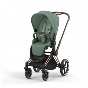 Poussette trio priam 4 leaf green châssis rose gold + cloud t i-size + nacelle luxe Cybex