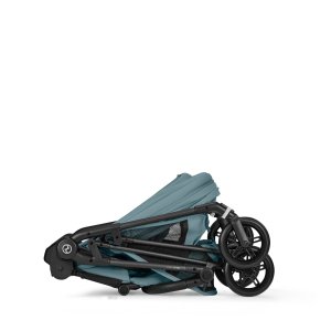 Poussette trio melio carbon 6 stormy blue avec siège auto cloud g i-size et nacelle Cybex