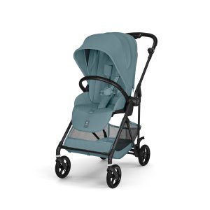 Poussette trio melio carbon 6 stormy blue avec siège auto cloud g i-size et nacelle Cybex