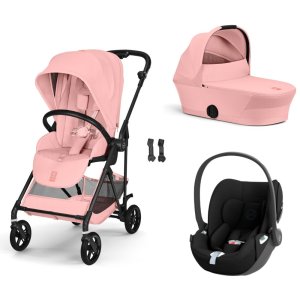 Poussette trio melio carbon 6 candy pink avec siège auto cloud t i-size et nacelle Cybex