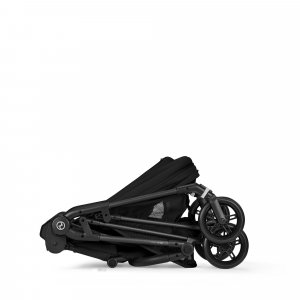 Poussette trio melio carbon 6 magic black avec siège auto aton b2 i-size et nacelle Cybex