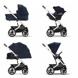 Poussette trio talos s lux 2 ocean blue + siège auto aton b2 i-size + nacelle Cybex