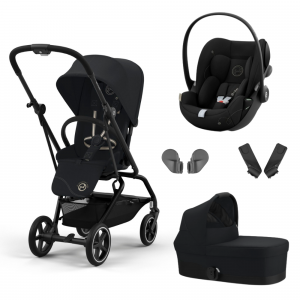 Poussette trio eezy s twist+ 2 magic black + siège auto cloud g i-size + nacelle cot s Cybex