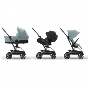 Poussette trio eezy s twist+ 2 stormy blue + siège auto cloud g i-size + nacelle cot s Cybex