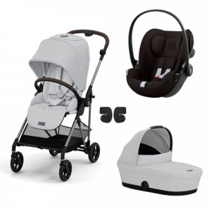 Poussette trio melio 4 fog grey + siège auto cloud g i-size + nacelle Cybex