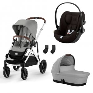 Poussette trio gazelle s stone grey + siège auto cloud g i-size + nacelle s Cybex