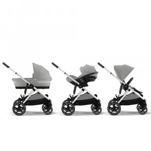 Poussette trio gazelle s stone grey + siège auto cloud g i-size + nacelle s Cybex