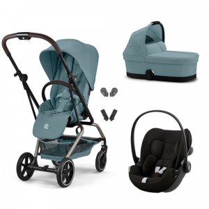 Poussette trio eezy s twist+ 2 pivotante stormy blue avec nacelle cot s et siège auto cloud g i-size Cybex