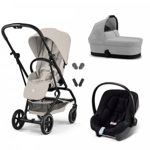 Poussette trio eezy s twist+ 2 pivotante dune grey avec nacelle cot s et siège auto aton b2 i-size Cybex