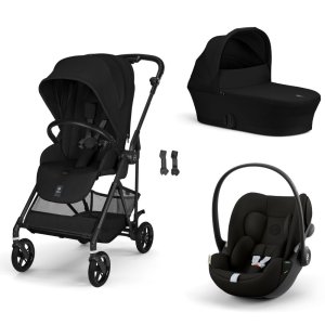 Poussette trio melio carbon 6 magic black avec siège auto cloud g i-size et nacelle Cybex