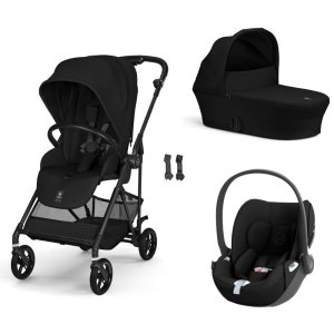 Poussette trio melio carbon 6 magic black avec siège auto cloud t i-size et nacelle Cybex