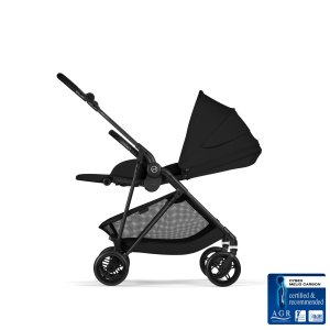 Poussette trio melio carbon 6 magic black avec siège auto cloud t i-size et nacelle Cybex