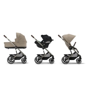 Poussette trio balios s lux 3 almond beige + siège auto cloud t i-size + nacelle Cybex