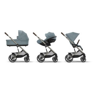 Poussette trio balios s lux 3 stormy blue + siège auto cloud t i-size + nacelle Cybex