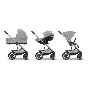 Poussette trio balios s lux 3 stone grey + siège auto cloud t i-size + nacelle Cybex
