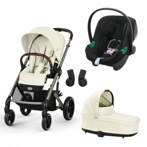 Poussette trio balios s lux 3 seashell beige + siège auto aton b2 i-size + nacelle Cybex