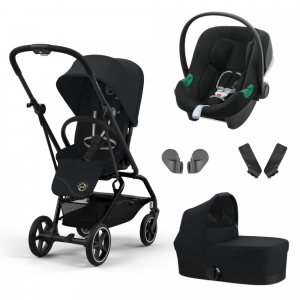 Poussette trio eezy s twist+ 2 magic black + siège auto aton b2 i-size + nacelle cot s Cybex