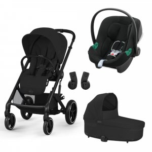 Poussette trio balios s lux 3 moon black + siège auto aton b2 i-size + nacelle Cybex