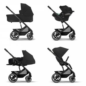 Poussette trio balios s lux 3 moon black + siège auto aton b2 i-size + nacelle Cybex