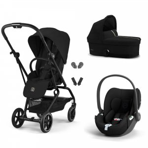 Poussette trio eezy s twist+ 2 pivotante magic black avec nacelle cot s et siège auto cloud t i-size Cybex