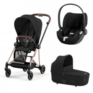 Poussette trio mios 3 sepia black châssis rose gold + cloud t i-size + nacelle luxe Cybex