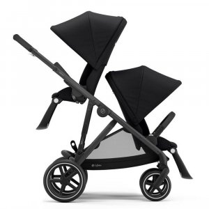 Poussette double gazelle s moon black châssis noir Cybex