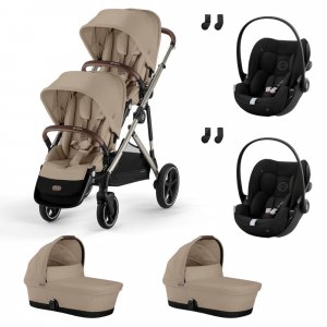 Poussette jumeaux gazelle + cloud g + nacelle Cybex
