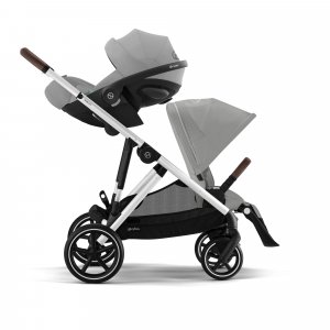Poussette jumeaux gazelle s stone grey + 2 sièges auto cloud g i-size + 2 nacelles s Cybex