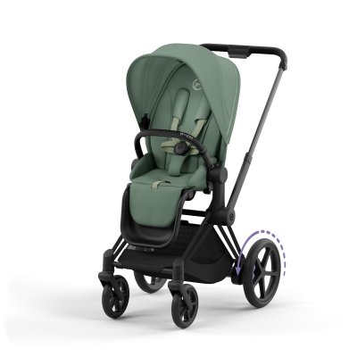 Poussette e-priam 2 leaf green châssis matt black