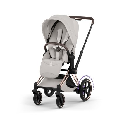 Poussette électrique e-priam 3 city grey châssis rosegold