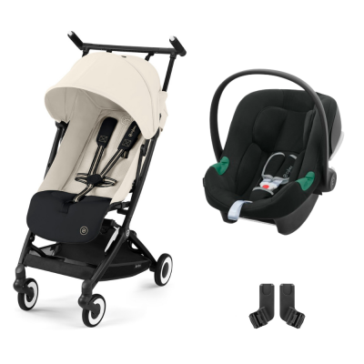 CYBEX Poussette duo libelle canvas white + siège auto aton b2 i-size