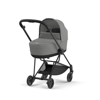 Poussette duo mios 3 mirage grey châssis matt black + nacelle luxe
