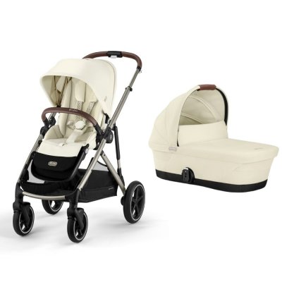 Poussette duo gazelle s seashell beige châssis taupe + nacelle