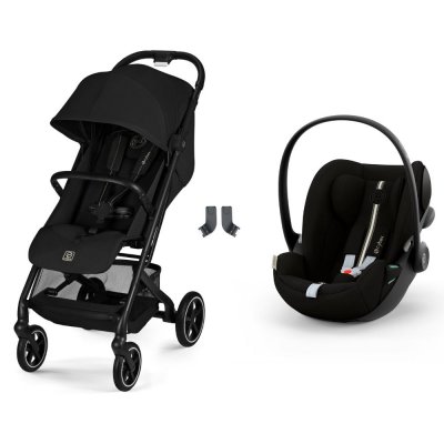Poussette duo beezy 4 compacte magic black avec siège auto cloud g i-size tissu plus