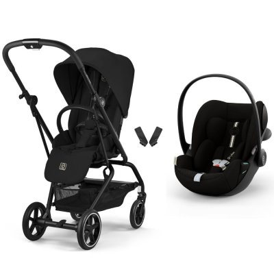Poussette duo eezy s twist+ 2 pivotante magic black avec siège auto cloud g3 i-size tissu plus