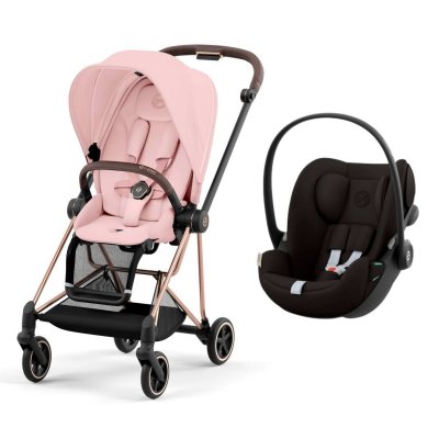 Poussette duo mios 3 peach pink châssis rose gold + cloud g i-size
