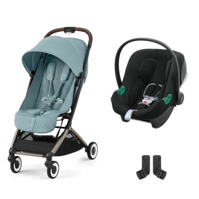 CYBEX Poussette duo orfeo stormy blue + siège auto aton b2 i-size