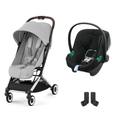 CYBEX Poussette duo orfeo fog grey + siège auto aton b2 i-size