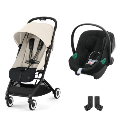 CYBEX Poussette duo orfeo canvas white + siège auto aton b2 i-size