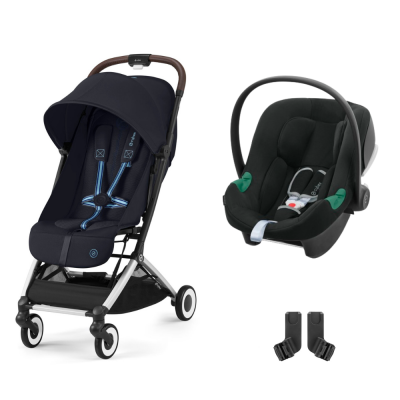 CYBEX Poussette duo orfeo dark blue + siège auto aton b2 i-size