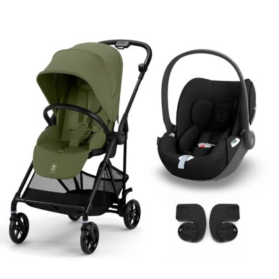 Poussette duo melio carbon moss green + cloud t i-size