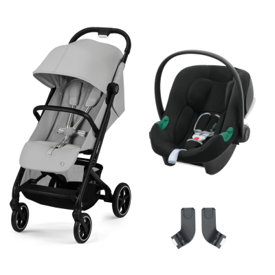Poussette duo beezy 3 fog grey + aton b2 i-size