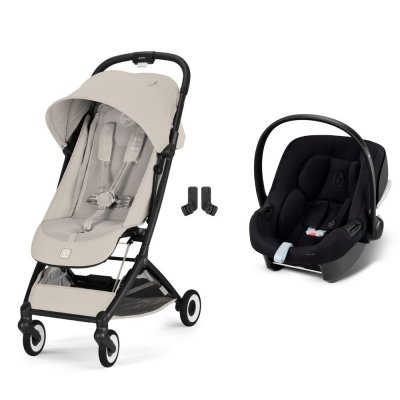 Poussette duo orfeo 3 compacte dune grey avec siège auto aton b2 i-size