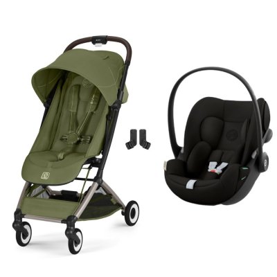 Poussette duo orfeo 3 compacte moss green avec siège auto cloud g i-size
